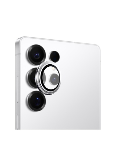 Safeus Safir Temperli Kamera Lens Koruyucu, Samsung Galaxy S25 Ultra İle Uyumlu Beyaz