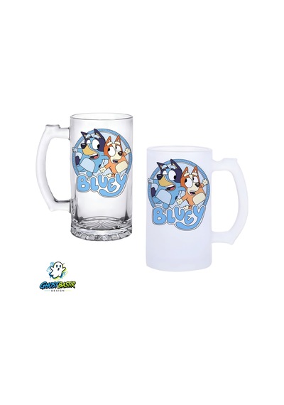 Bluey Kulplu Bira Bardağı Buzlu Veya Şeffaf Seçenekli 0277