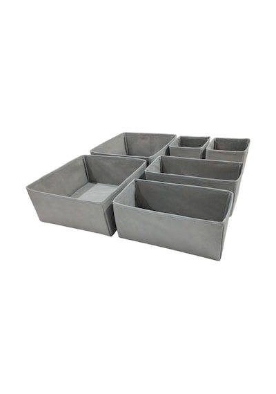 Balkan Room 6'li Gri Çekmece İçi Düzenleyici Organizer Set - Çok Amaçlı Dolap İçi Kutu Seti Diğer