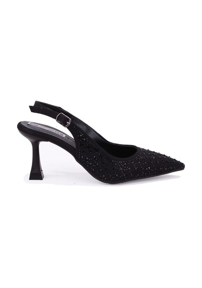 Dagoster Dza07-1143750 Siyah 7,5 Cm İnce Topuklu Abiye Kadın Ayakkabı