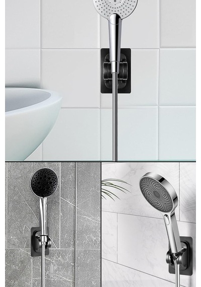 Duş Başlığı Tutucu Siyah Ayarlanabilir El Duşu Sabitleme Aparatı Askısı Sabitleyici Banyo Aksesuarı Diğer