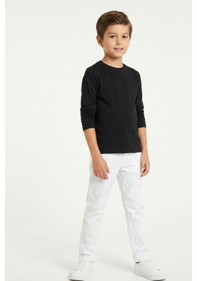 Kiagu Erkek Çocuk Uzun Kollu Basic Düz Tişört %100 Pamuk Bisiklet Yaka T-shirt 2-13 Yaş Siyah Kiagu Erkek Çocuk Uzun Kollu Basic Düz Tişört %100 Pamuk Bisiklet Yaka T-shirt 2-13 Yaş Siyah