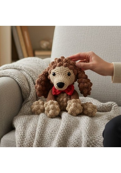 Amigurumi Oyuncak Pelüş Köpek Bej