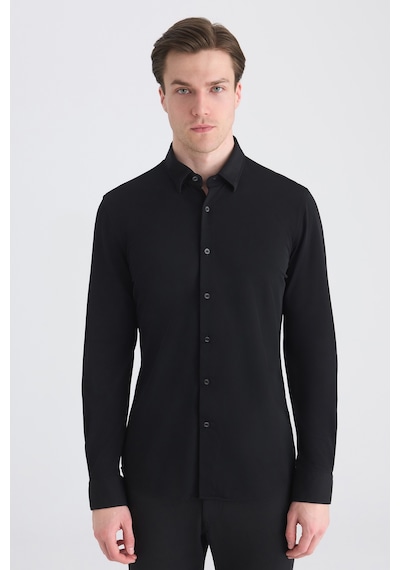 Twn Slim Fit Siyah Örme Gömlek 5ec02ım02259m Çok Renkli