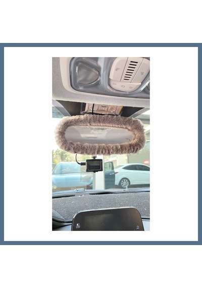 Buradabulabilirsin Peluş Dikiz Ayna Kılıfı Süs Gri Bbz