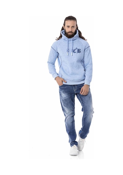 Cipo & Baxx CL529 Jumbo Yaka Kışlık Mavi Sweatshirt Mavi
