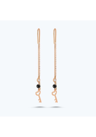 Altınbaş Pırlanta Spinel Taşlı Anahtar Küpe INT131P-14K