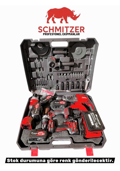 Schmıtzer 4lüset-k Pro 21v 40 Parça Şarjlı Akülü 3 Modlu Hilti Matkap Somun Sıkma Sökme Taşlama