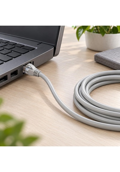 Cat6 Ethernet Kablosu 2 Metre Rj45 İnternet Kablosu Modem Pc Bilgisayar Laptop Ps5 Oyun Konsolu Router Switch Ağ Lan Network Patch Kablo Gri 25 Metre