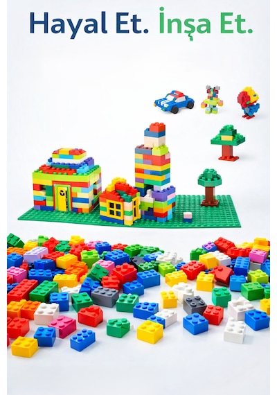 Do Brıks 2x2 Classic Ve City İle Uyumlu Parçalar - Karışık Renklerde 100 Parça