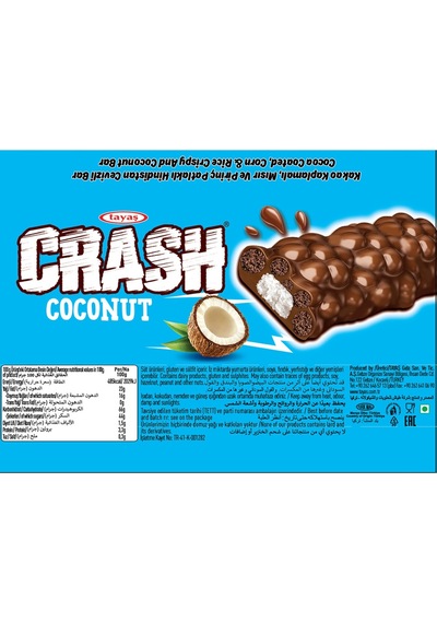 Tayaş Crash Hindistan Cevizli Pirinç Patlaklı Bar Kutu 24 x 40 G