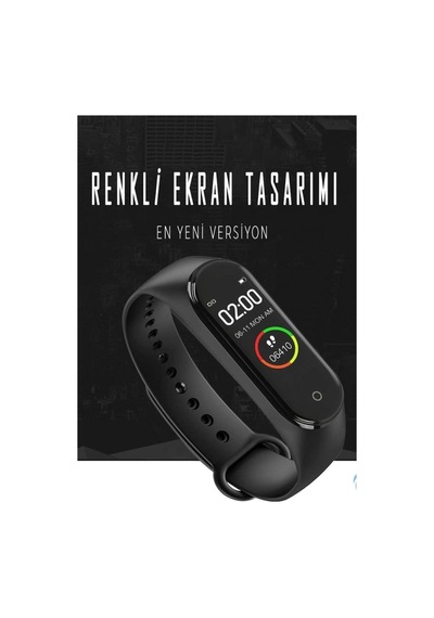 Yeni Nesil Akıllı Saat Özellikli Akıllı Bileklik Band Renkli Ekran Siyah - 51120465