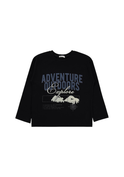 Civil Boys Adventure Baskılı 6-9 Yaş Sweatshirt - Siyah