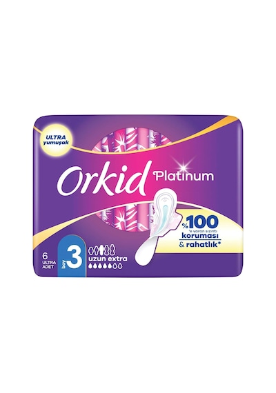 Orkid Platinum Hijyenik Ped Uzun Extra Boy 3 6 Adet Ped