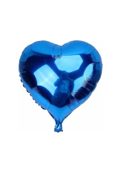 1 Adet 18 İnç 45 Cm Kalp Folyo Balon Mavi MAVİ