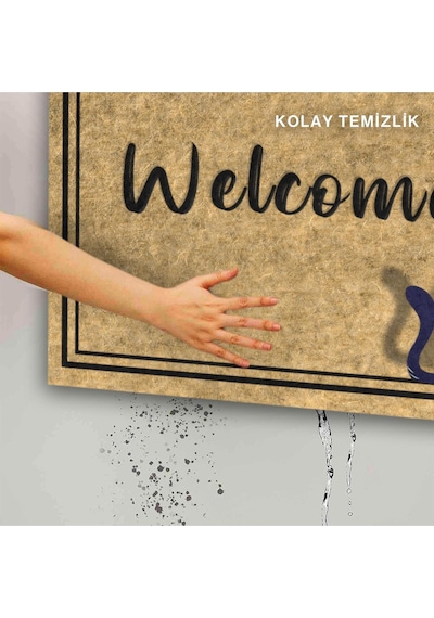 Dekoratif Kapı Önü Paspası - Kaymaz Taban 23 Çok Renkli