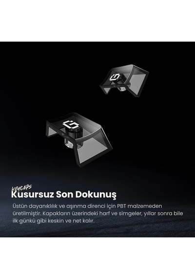 Mercury K1 Lite Kablosuz,türkçe Q, Mekanik Gaming Klavye, Rgb Işıklı, Transparent Black