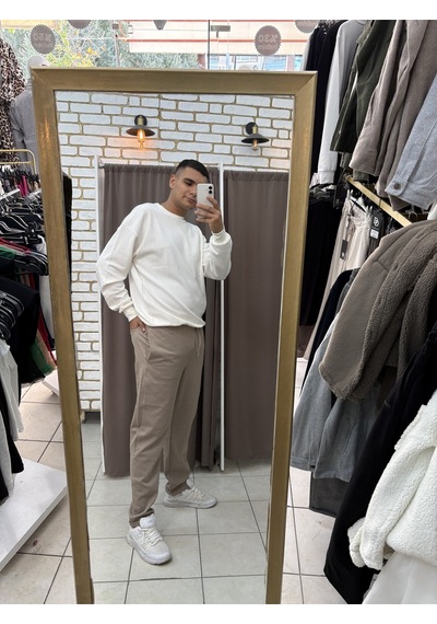 Tuba Toptaş Pike Jogger Pantolon Bej