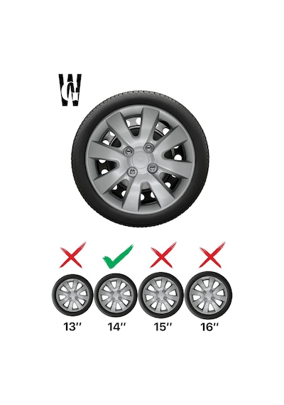 Fiat Albea 14 İnç Jant Kapağı 4 Adet Gri G101