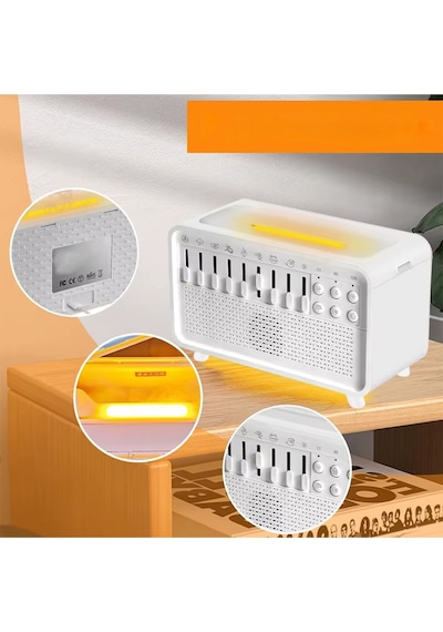 3in1 Işıklı Doğa Sesli Uyku Yardımcısı Buharlı Hava Nemlendirici Ve Bluetooth Hoparlör Cihazı