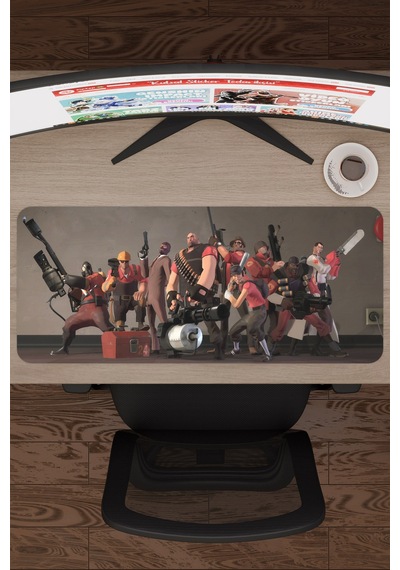 Team Fortress Kaymaz Dikişli Kauçuk Oyuncu Mousepad V2 - 70x30 Xl Gaming Mouse Pad Fare Altlığı