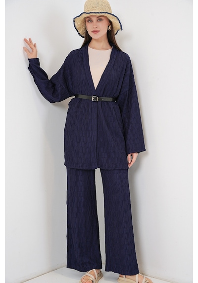 Bigdart Kadın Kimono Pantolon İkili Takım 30078 - Lacivert