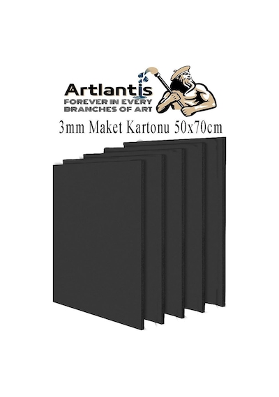 Maket Kartonu Siyah Fotoblok 3 Mm 50x70 Cm 5 Adet Hobi Sanat Okul Köpüklü Straforlu Maket Kartonu