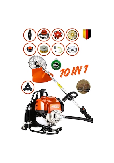 Lieber German Lg018 2.4 Hp 10 Pcs Set Sırt Tipi Tırpan Ot Çalı Çim Biçme Tırpan Makinesi