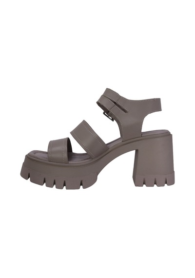 Albishoes Albini 26y10883 Hakiki Deri Topuklu Kadın Sandalet Vizon