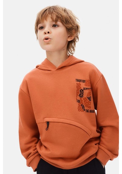 Nk Kids Erkek Kapuşonlu Sweatshirt 25knk49311 Turuncu