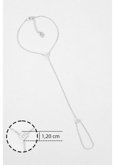 Thalia 18 Ayar Beyaz Altın Kaplama 24 Cm Gümüş Şahmeran Rodyum