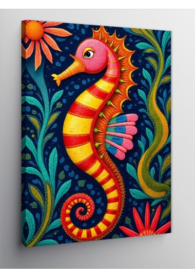 Kanvas Tablo Renkli Denizatı Deseni 50cmx70cm