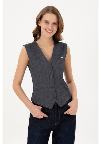 U.S. Polo Assn. Kadın İndigo Yelek 50291995-VR028
