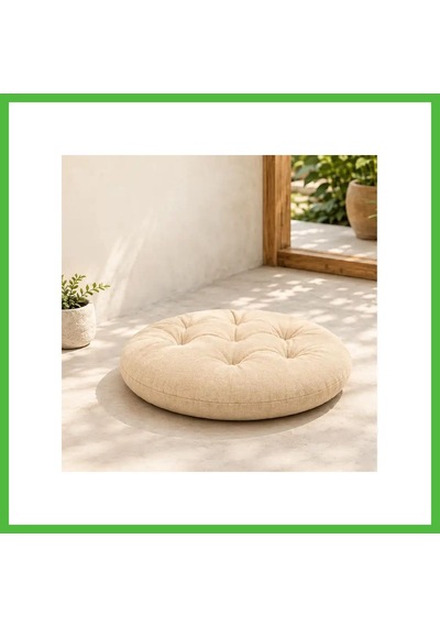 Vaveni Yuvarlak Sandalye Ve Tabure Minderi 40 40 4 Cm Krem İç Mekân Arz