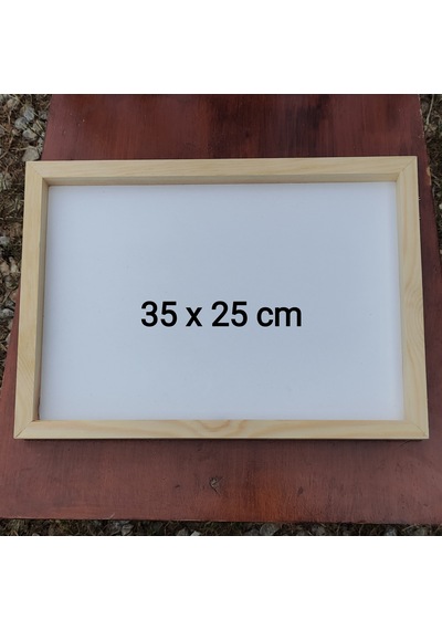 35x25cm Ahşap Çerçeveli Pano Arkalık Beyaz