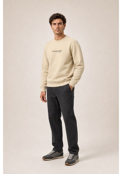 Redline Takes Bisiklet Yaka Kışlık Regular Fit Sweatshirt Bej