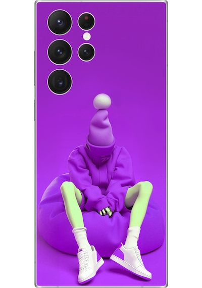 Samsung Galaxy S22 Ultra Uyumlu Şeffaf Kılıf No Face 6 Tasarımlı