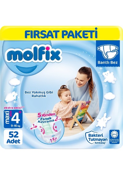 Molfix Bebek Bezi 4+ Beden Fırsat Paketi 52 Adet