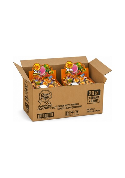 Chupa Chups Xxl Trio Karışık Meyve Aromalı Sakızlı Lolipop Şekerleme 29 Gr X 50 Adet X 2 Adet-461