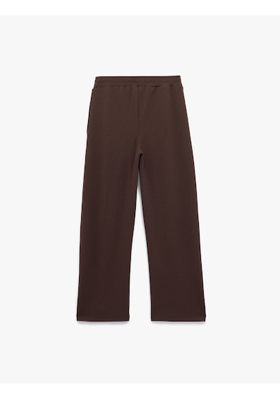 Koton Beli Lastikli Regular Fit Cepli Eşofman Pantolon Siyah 6wak40057ek Siyah