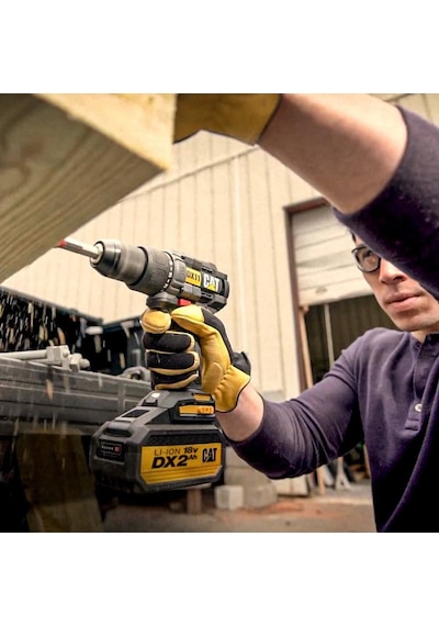 Cat Dx11 18volt/2.0ah Li-ion Çift Akülü Kömürsüz Profesyonel Şarjlı Matkap