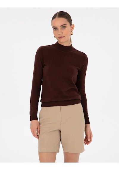 Pierre Cardin Kadın Kahverengi Kazak /triko 50315768-vr029 Kahverengi