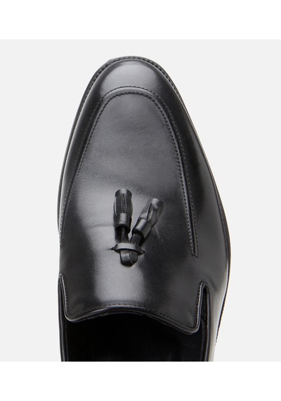 Hotiç Erkek Deri Siyah Püskül Detaylı Klasik Loafer