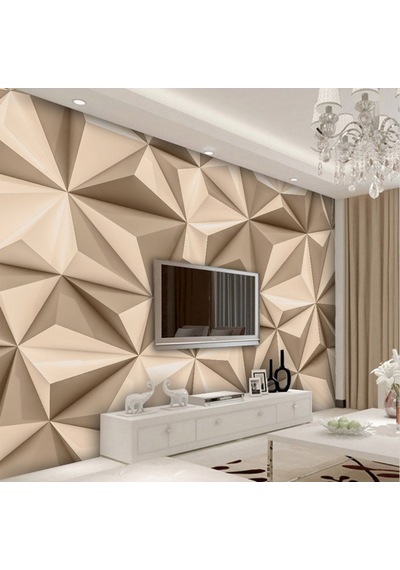 3 Boyutlu Geometrik Duvar Kağıdı (397459373)