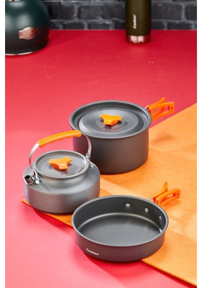 Cooker Kamp Pişirme Seti Siyah