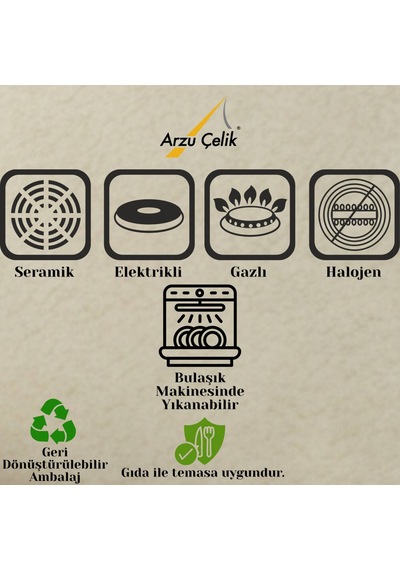 7 Parça Granit Set Cam Kapak - Siyah Siyah