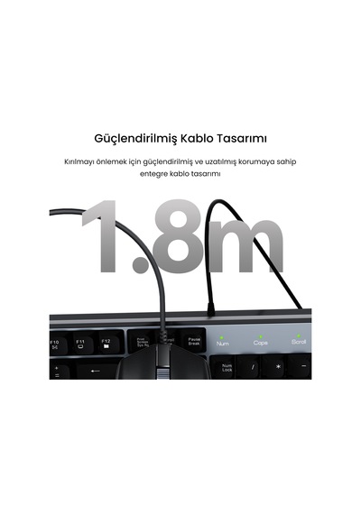 Veggieg Mk500a Ergonomik Kablolu Türkçe Q Klavye Mouse Seti Siyah