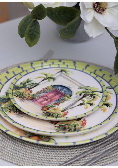 The Mia Palma Pasta Tabağı 6lı Set 19 Cm Çok Renkli