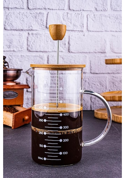 Kapris Leonardo Isıya Dayanıklı French Press 700 Ml B5570 Ahşap - Şeffaf