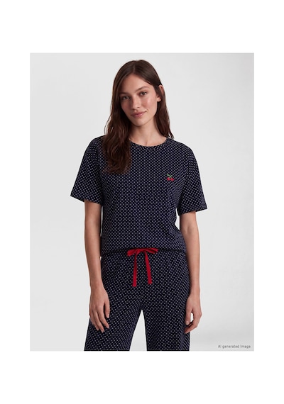 Lcw Young Lacivert Puantiyeli Kadın Pijama Takım